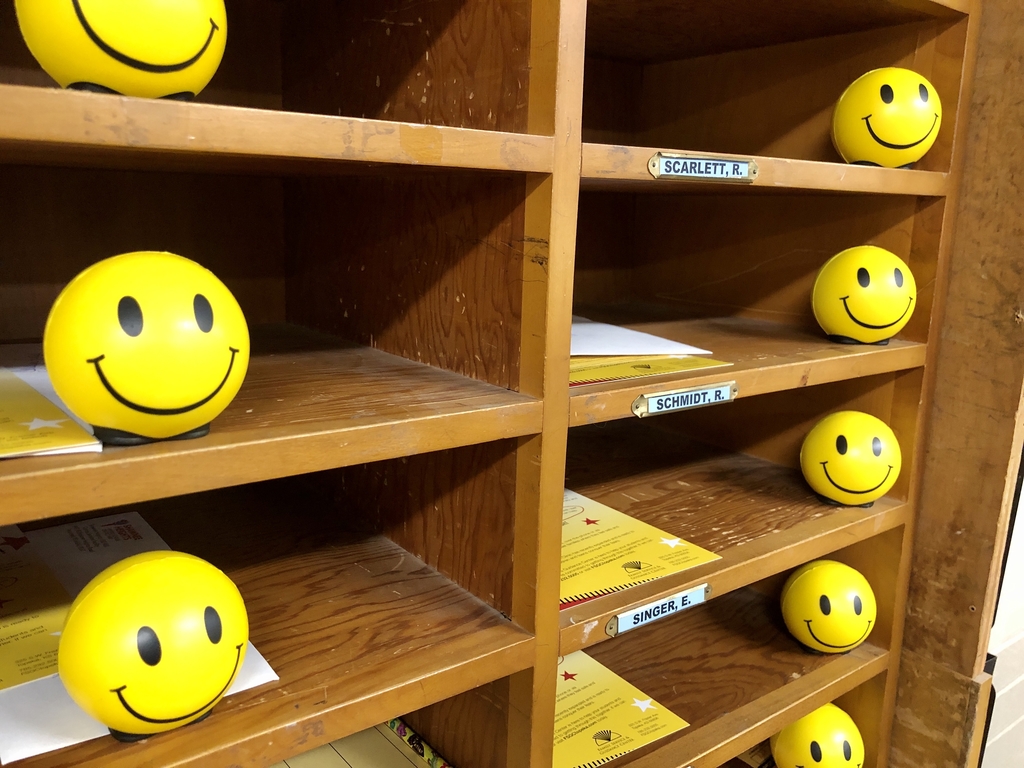 Smiling stress balls. 