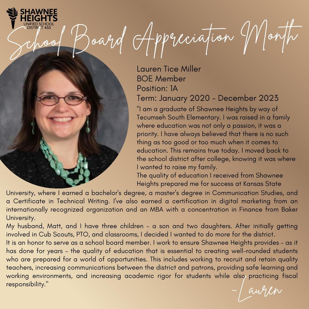 Featuring Lauren Tice Miller for School Board Appreciation Month