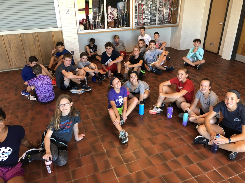 Middle school track athletes ready for practice.