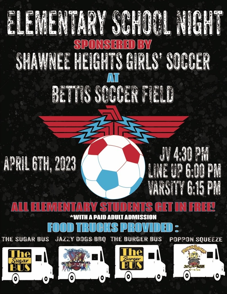 Elementary School Night Sponsored by SH Girls' Soccer - Poster Created by  Elektra Shuma