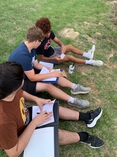 College Bio Class collecting water data.